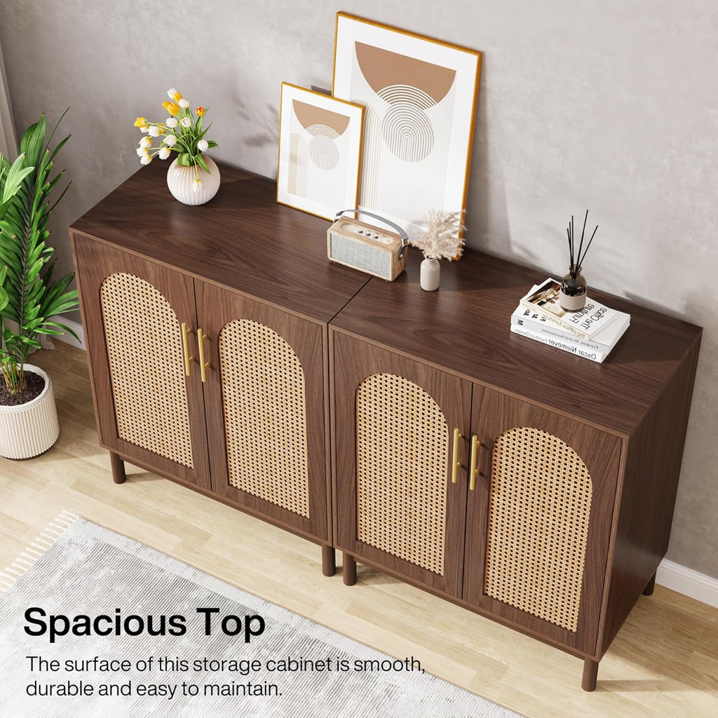 59" Rattan Sideboard Buffet Cabinet