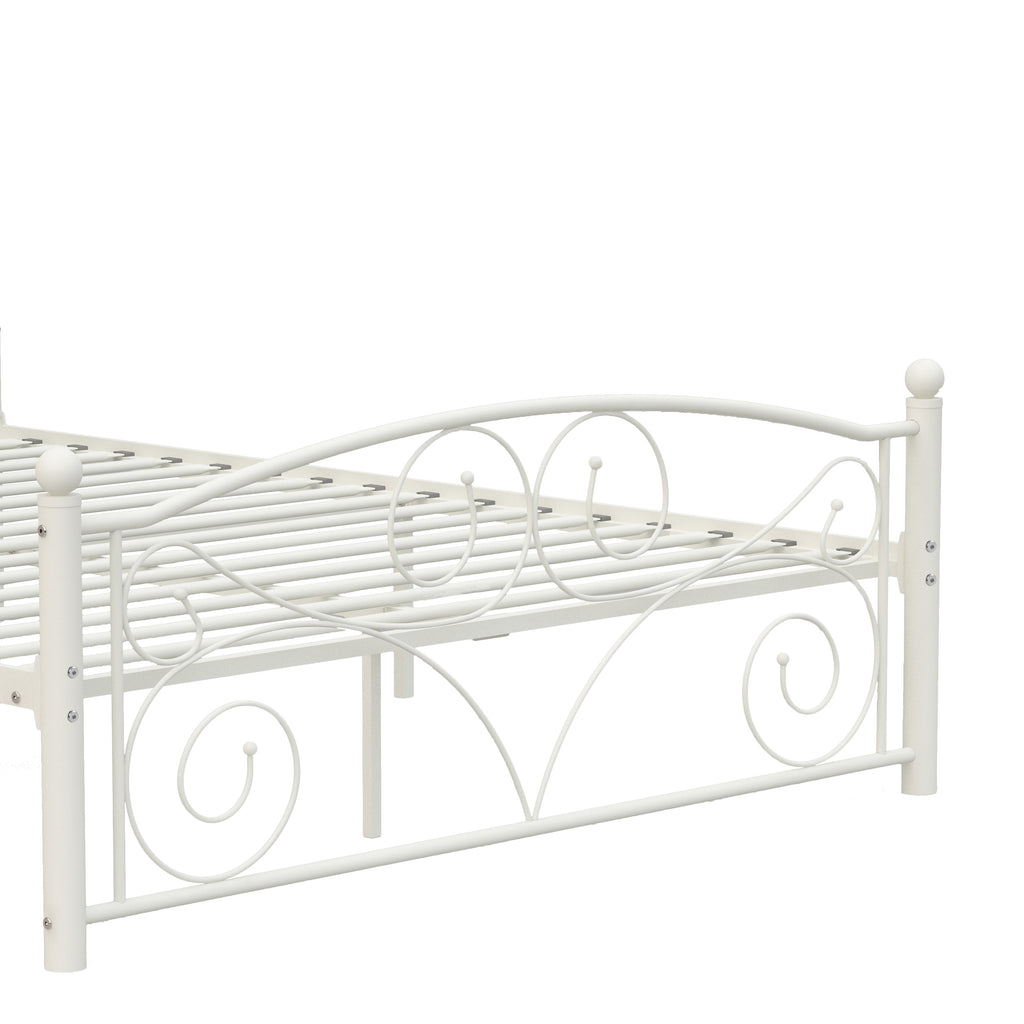 Queen Size Unique Flower Sturdy System Metal Bed Frame