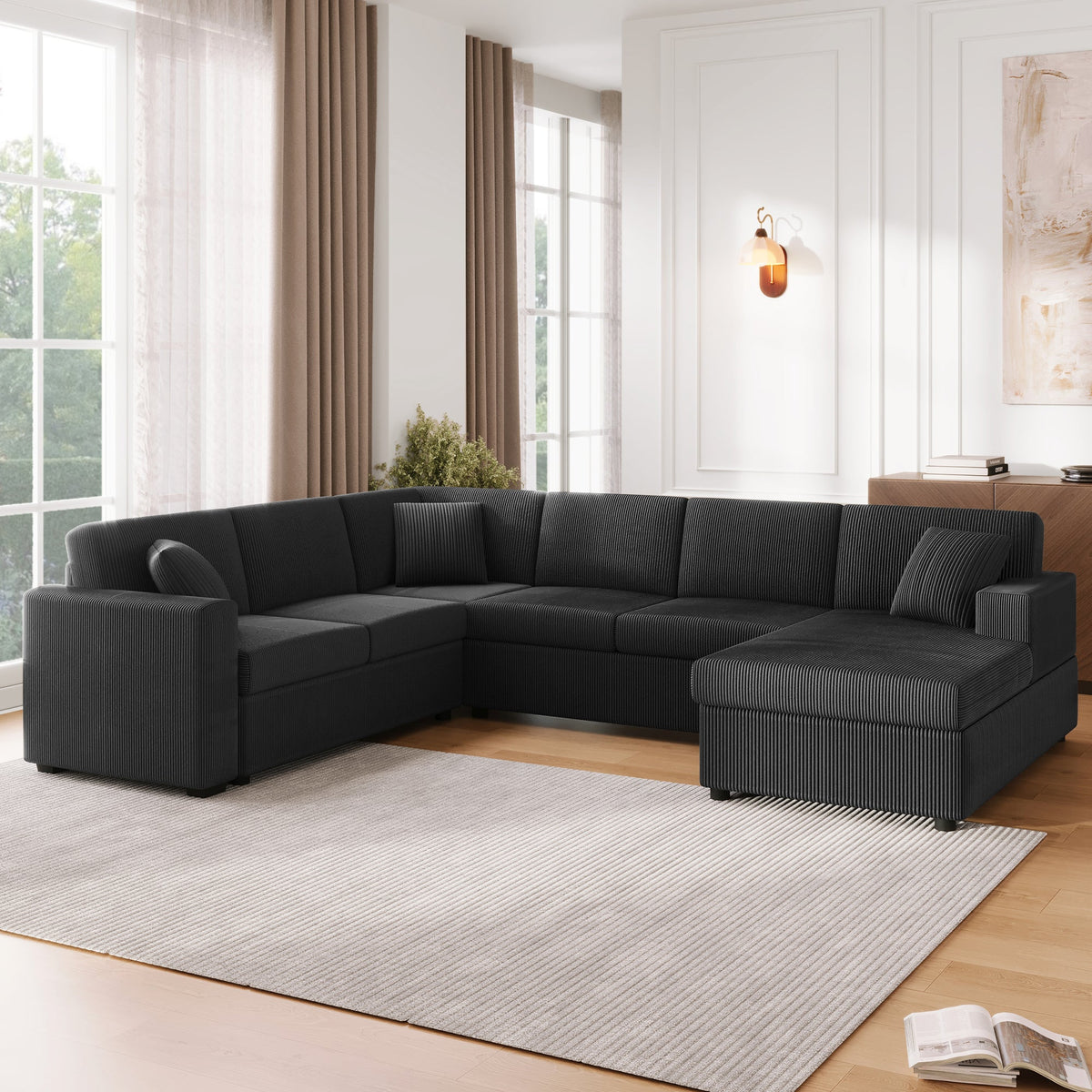 Oversized Sectional Sofa with Chaise Lounge
