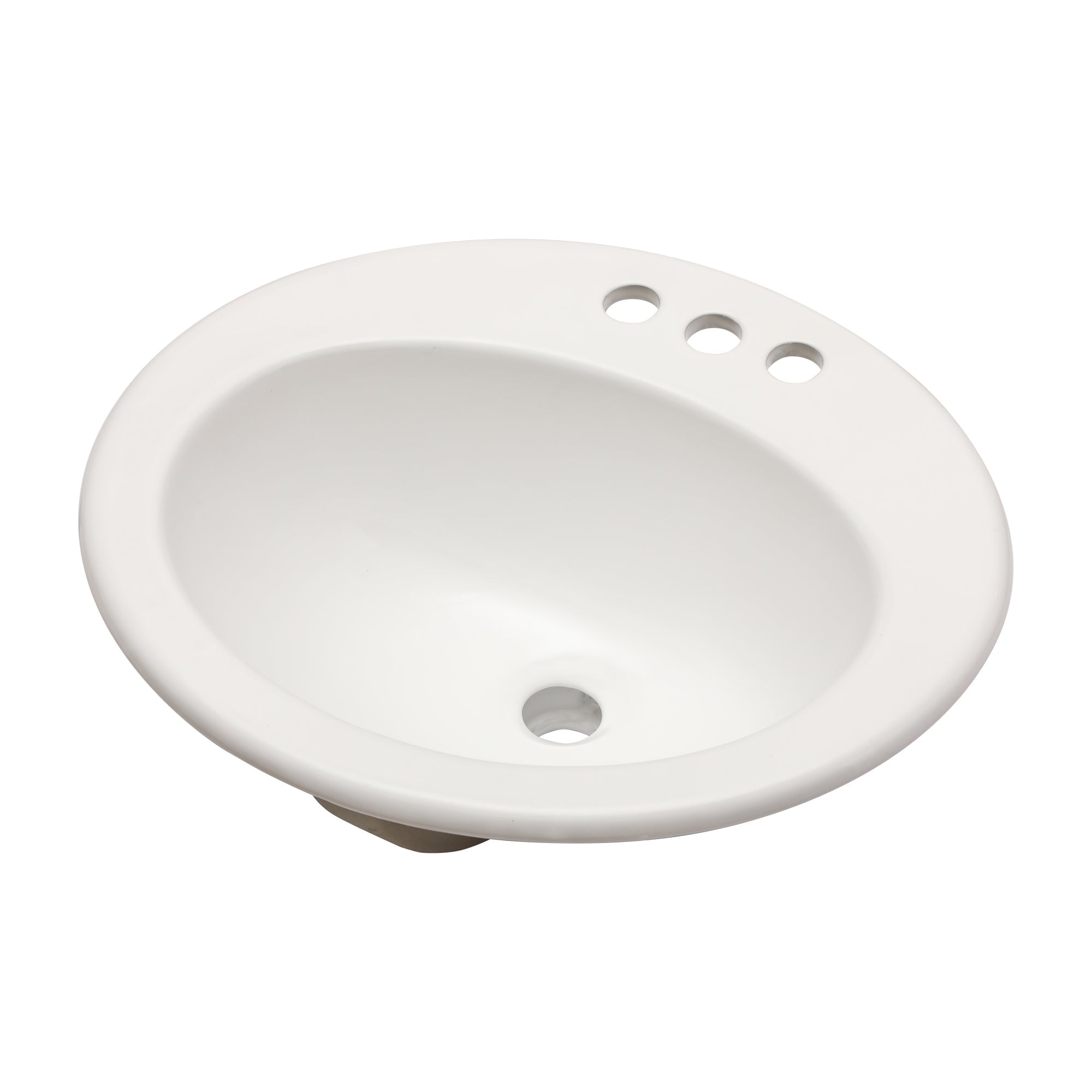 20"x18" White Ceramic Oval Drop In Bathroom Sink