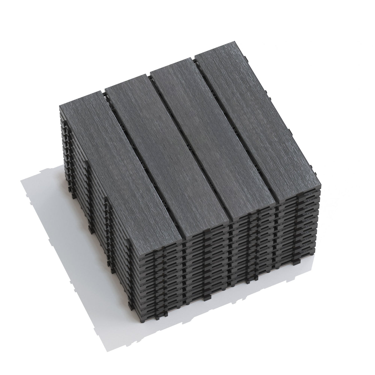 WPC Wood-Plastic Composite Patio Floor Tiles - Pack of 22