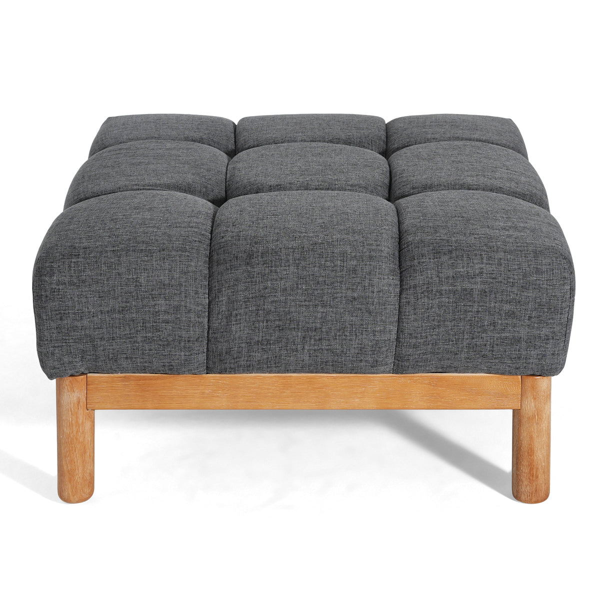 Modern Upholstered Deep Biscuit-style Tufted Ottoman