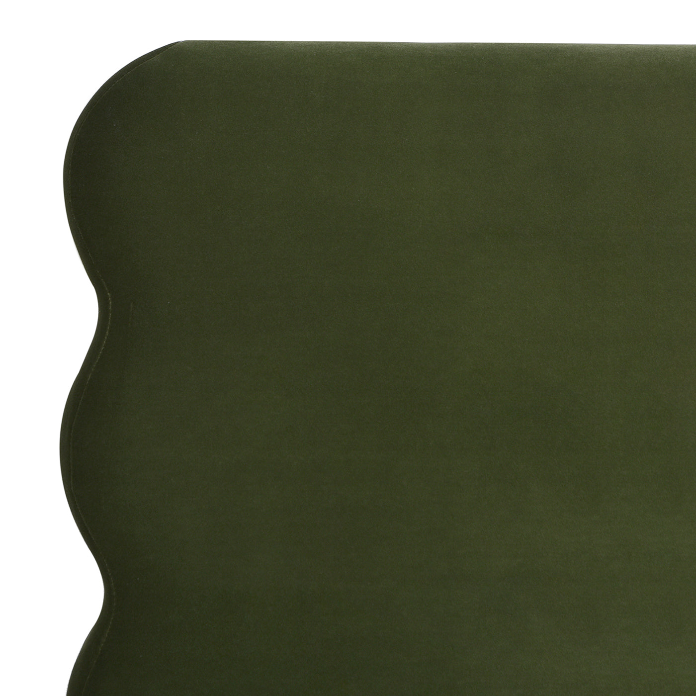 Stockholm Modern Wavy Headboard Platform Bed, King, Olive
