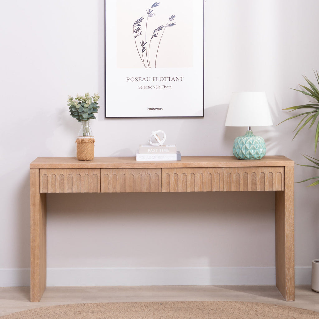 Modern Console Table with 4 Drawers – 59.2" Entryway Table
