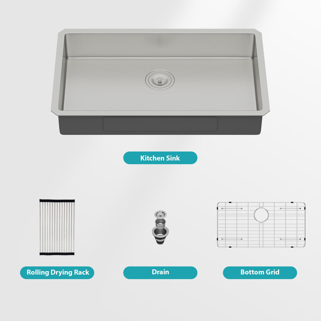 30 Inch ADA-Compliant Kitchen Sink - Undermount Single Bowl