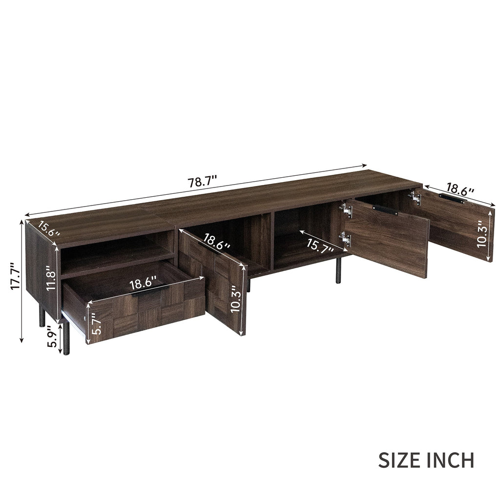 78" Mid Century Modern TV Stand for 65+ Inch TVs