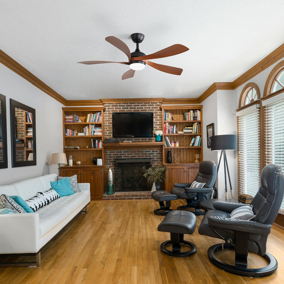 45 Inch Matte Ceiling Fan with LED Light