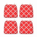 Outdoor Chair Cushions with Straps - Set of 4 Plaid