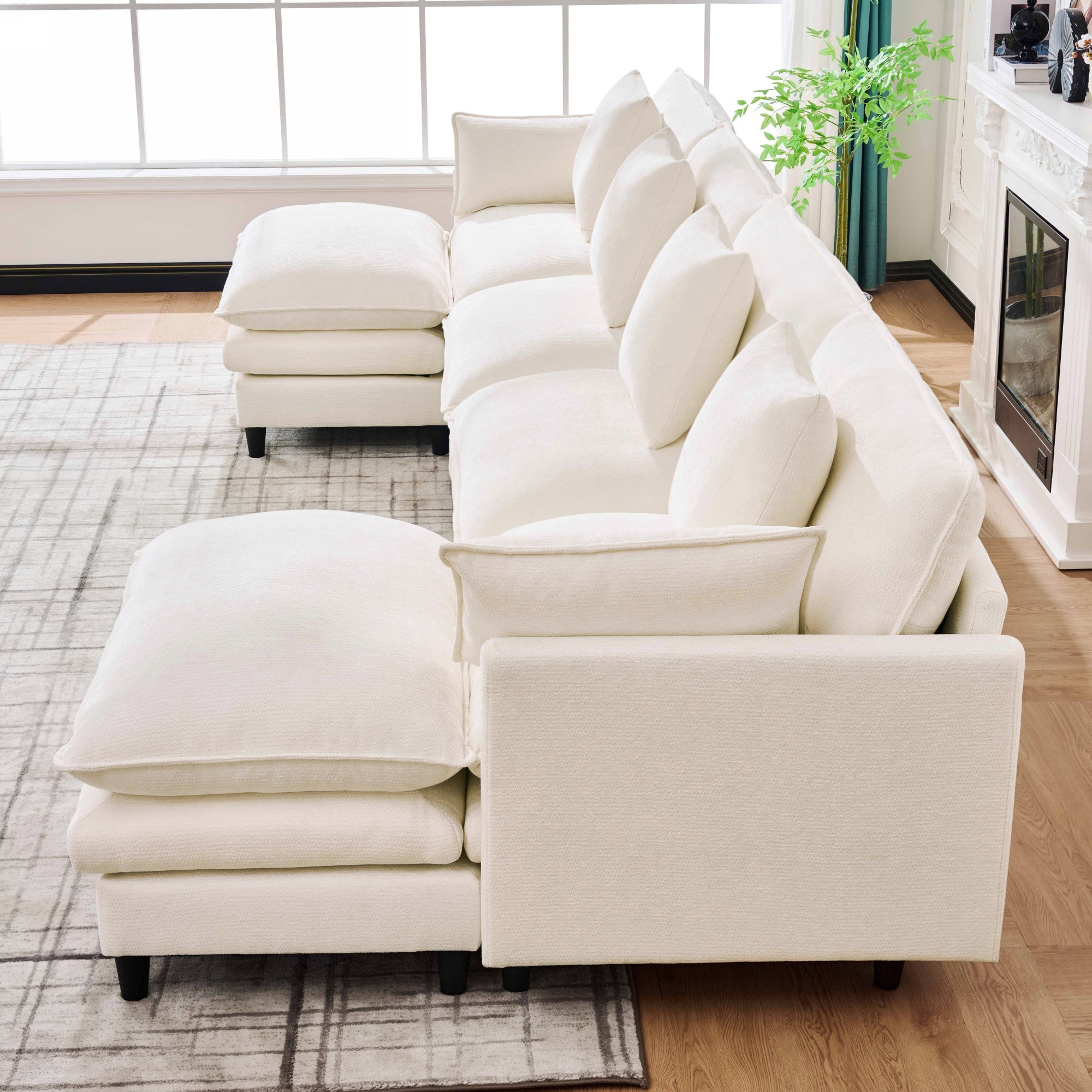 140.9-Inch U-Shaped Modular Sectional Sofa