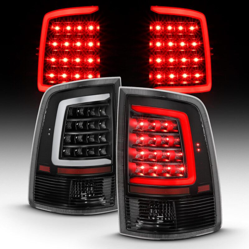 ANZO 2009-2018 Dodge Ram 1500 LED Taillight Plank Style Black w/Clear Lens 311318