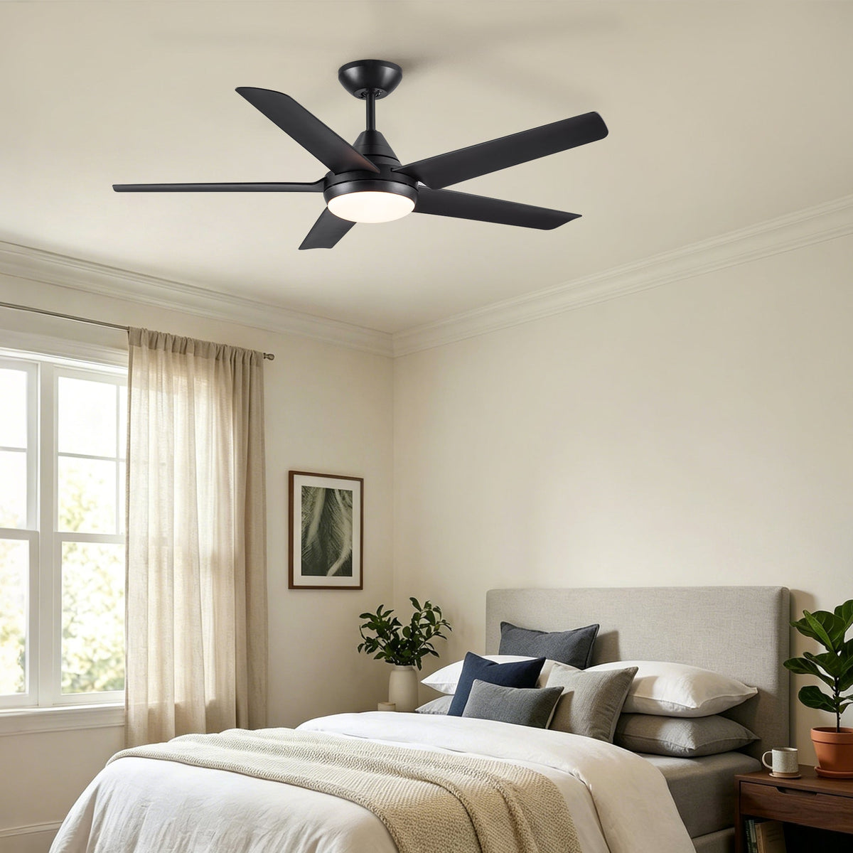 48" Ceiling Fan with Lights and Remote Control, Matte