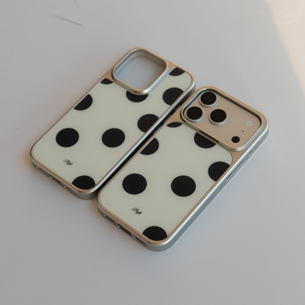 Retro Polka-dot Frosted Glass Magnetic Phone Case