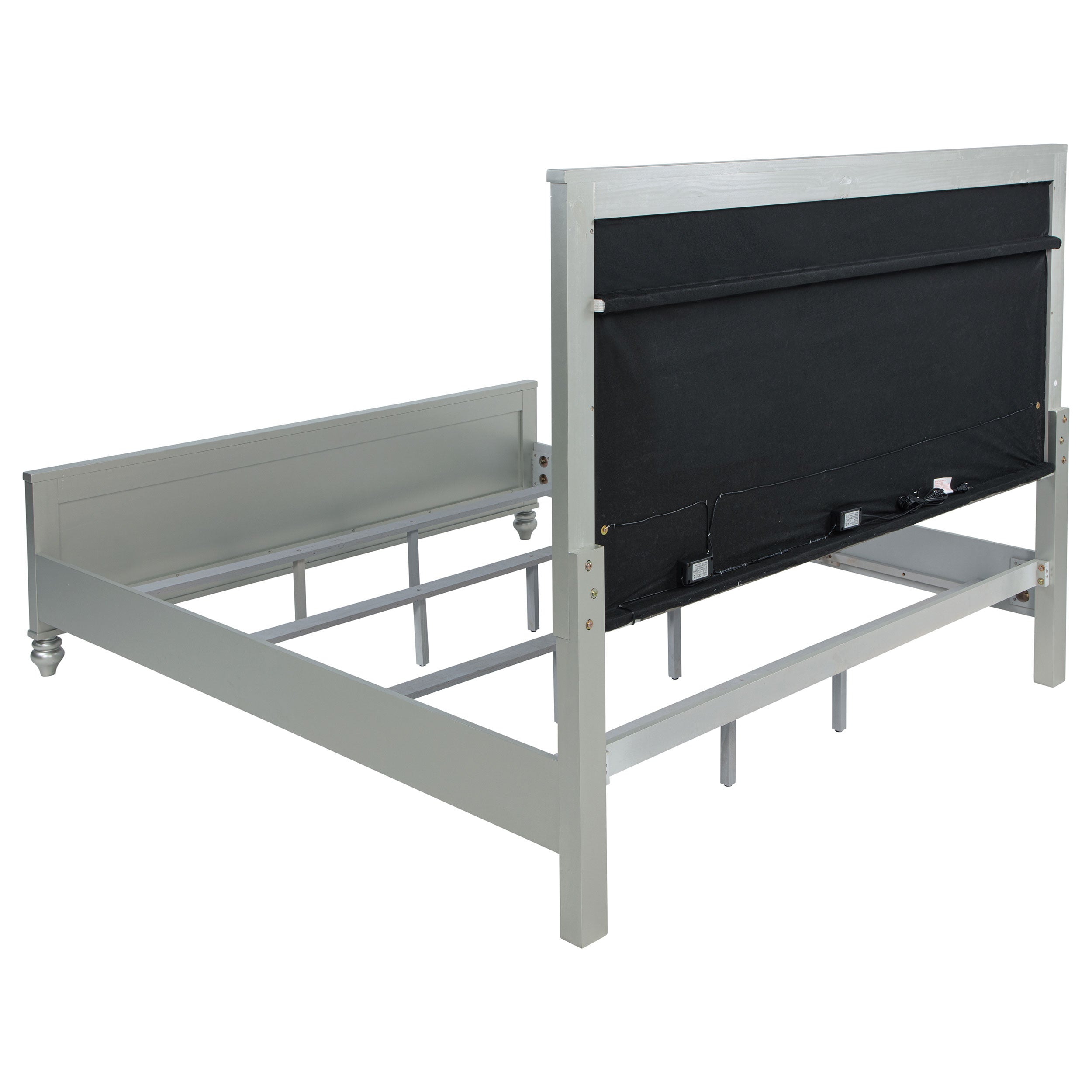 Karmen Metallic Upholstered Tufted Eastern King Panel Bed
