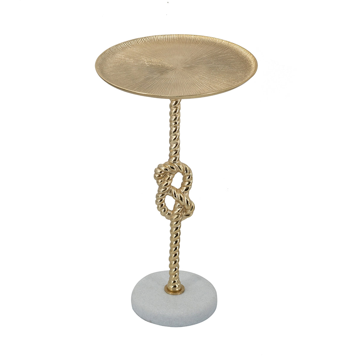 Elegant Round Side Table With Marble Base