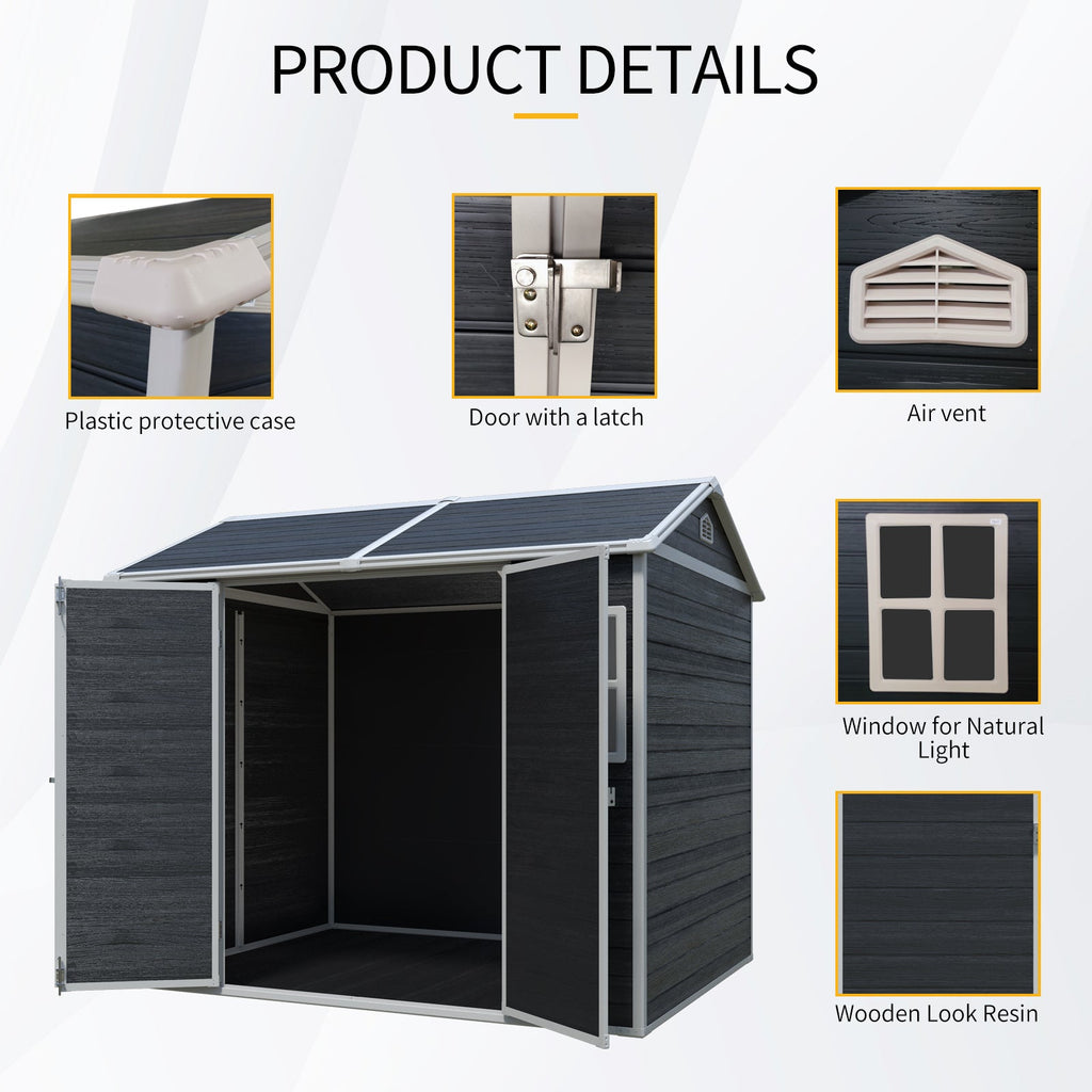 8 x 6ft Resin Outdoor Storage Shed
