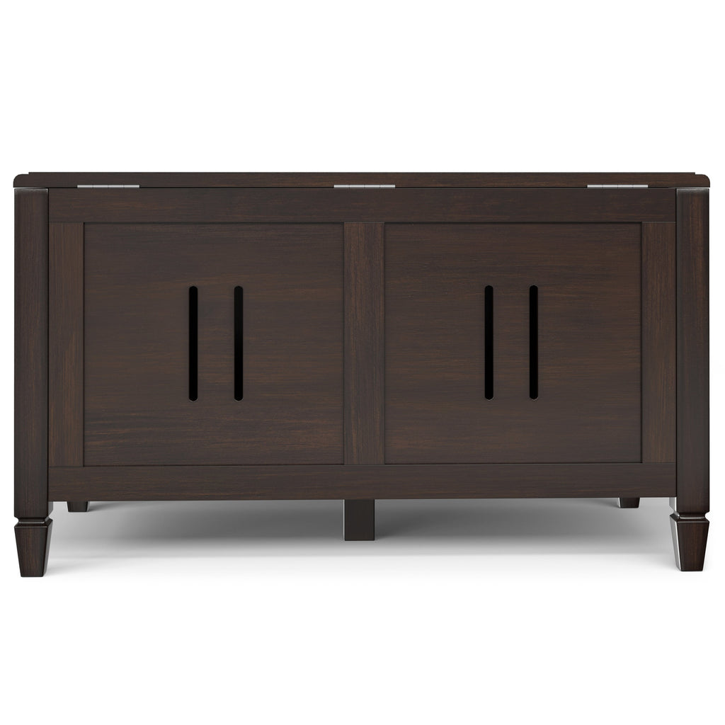 Connaught 36 inch Wide Solid Wood Small Storage Bench Trunk in Chestnut