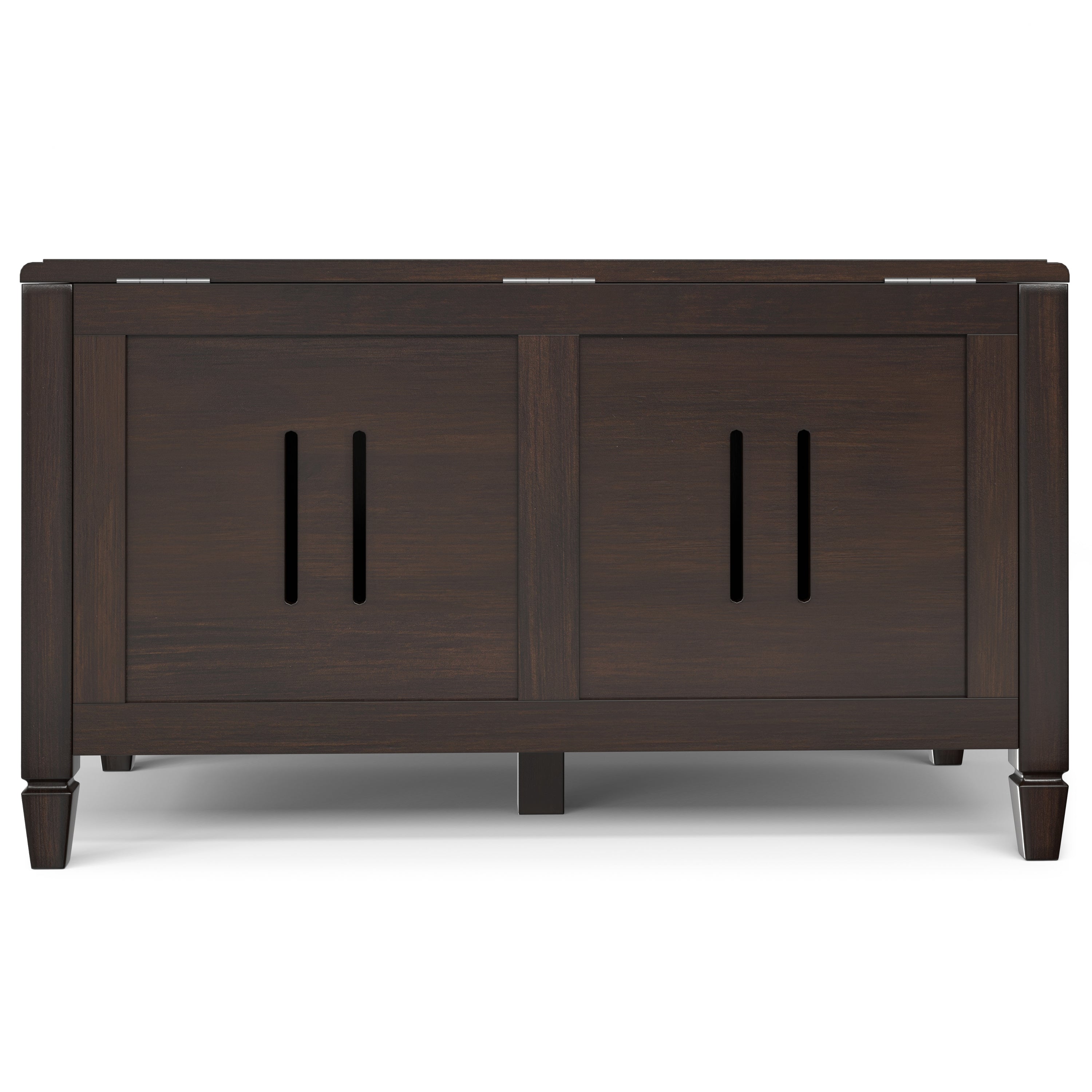 Connaught 36 inch Wide Solid Wood Small Storage Bench Trunk in Chestnut