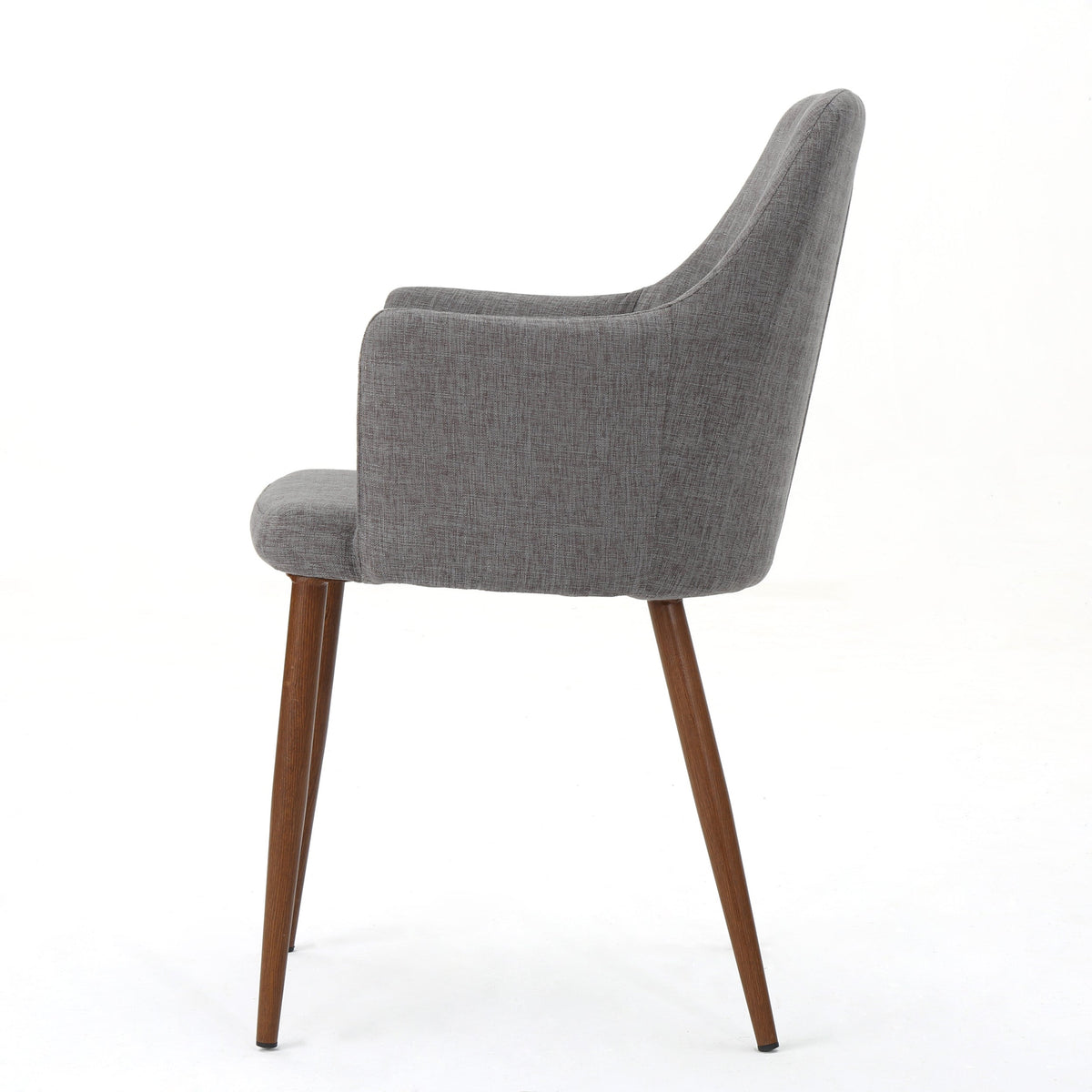 Mid Century Modern Fabric Upholstered Dining Chairs - Set of 2