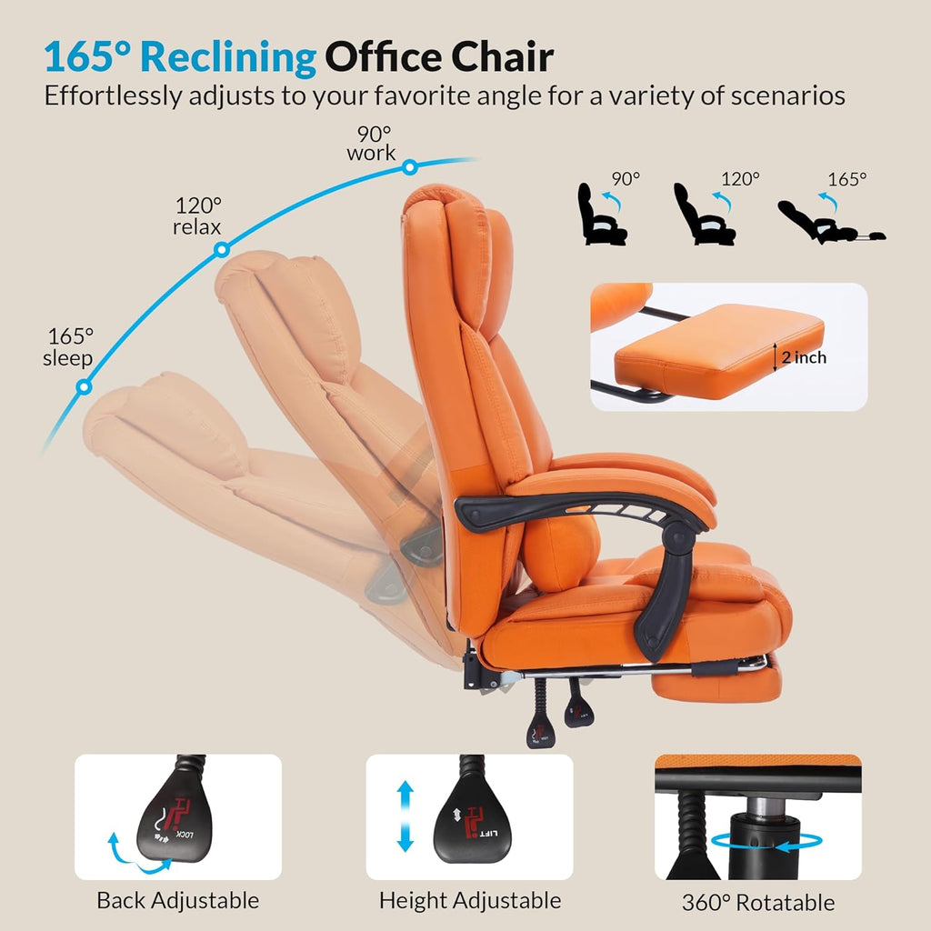 Office Chair with Foot Rest and Lumbar Support