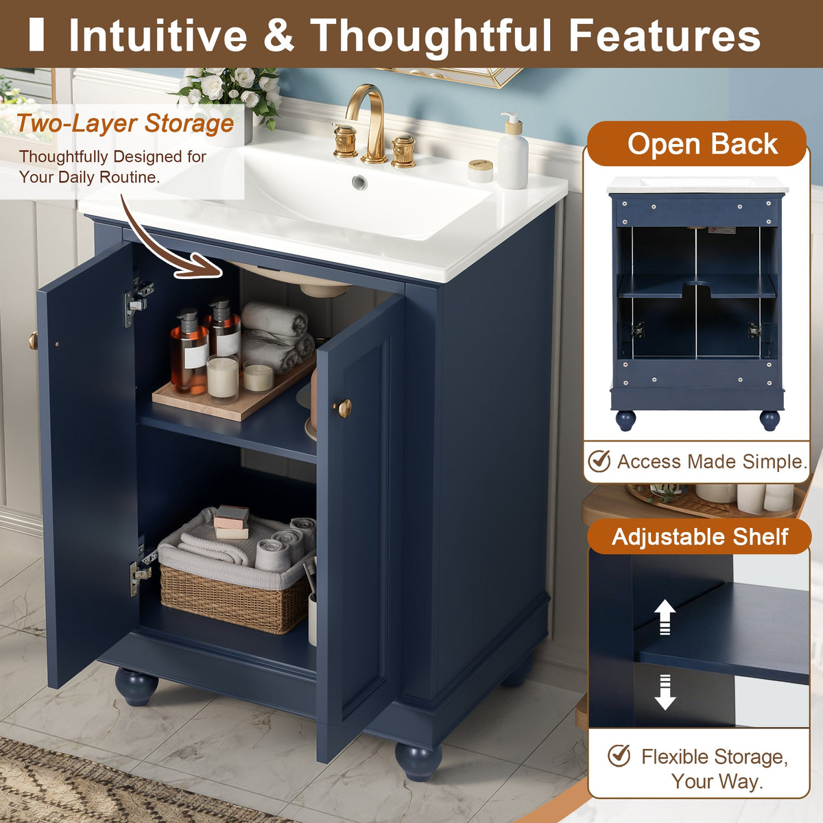 24 Inch Modern Bathroom Vanity Cabinet