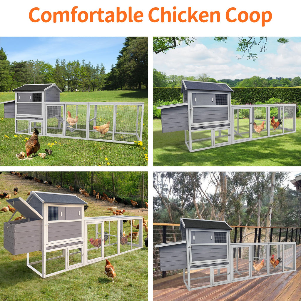 Gray Wooden Chicken Coop