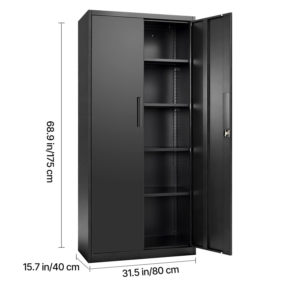 Metal Storage Cabinet with Lockable Steel Construction