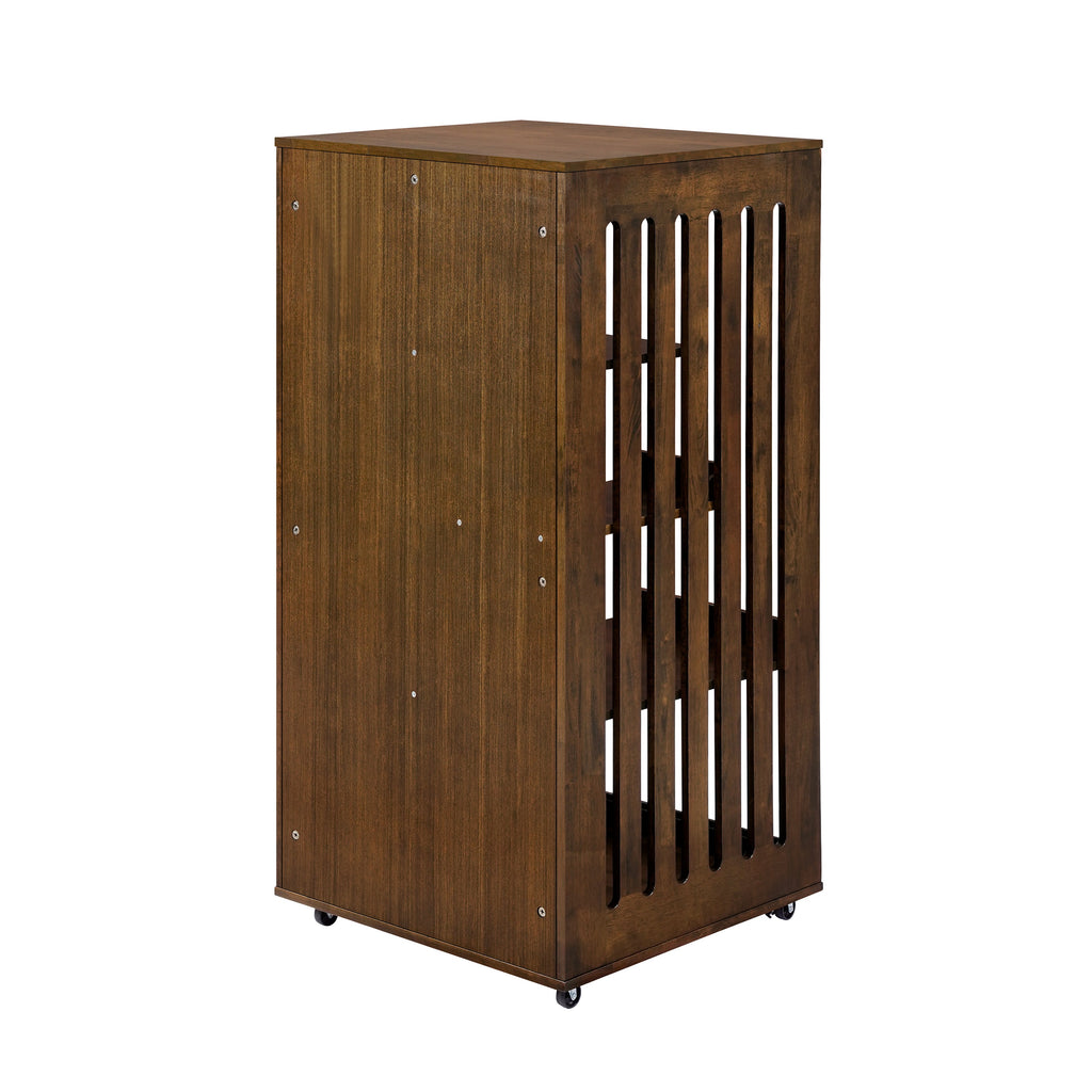 Basia Indoor Rubber Wood Cat Cabinet with Wheels