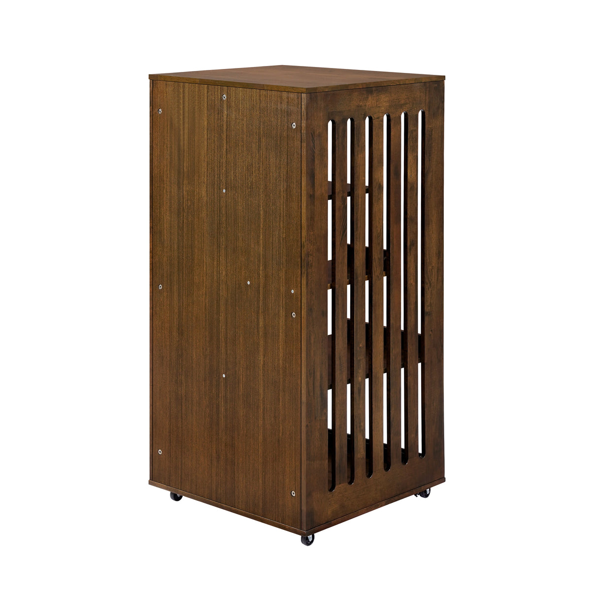 Basia Indoor Rubber Wood Cat Cabinet with Wheels