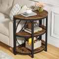 23.62” Industrial 3-Tier Half Moon End Table