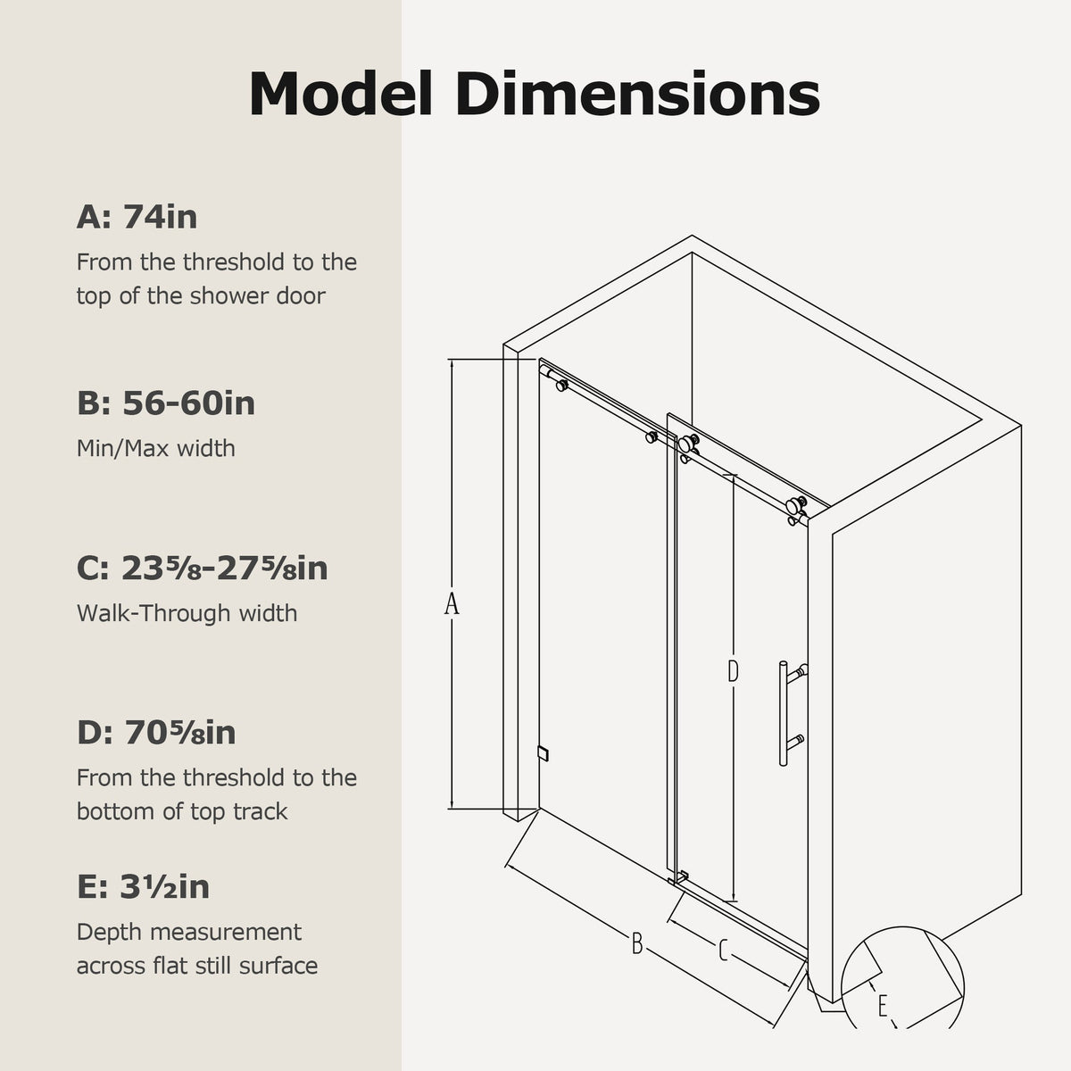 Frameless Single Sliding Shower Doors
