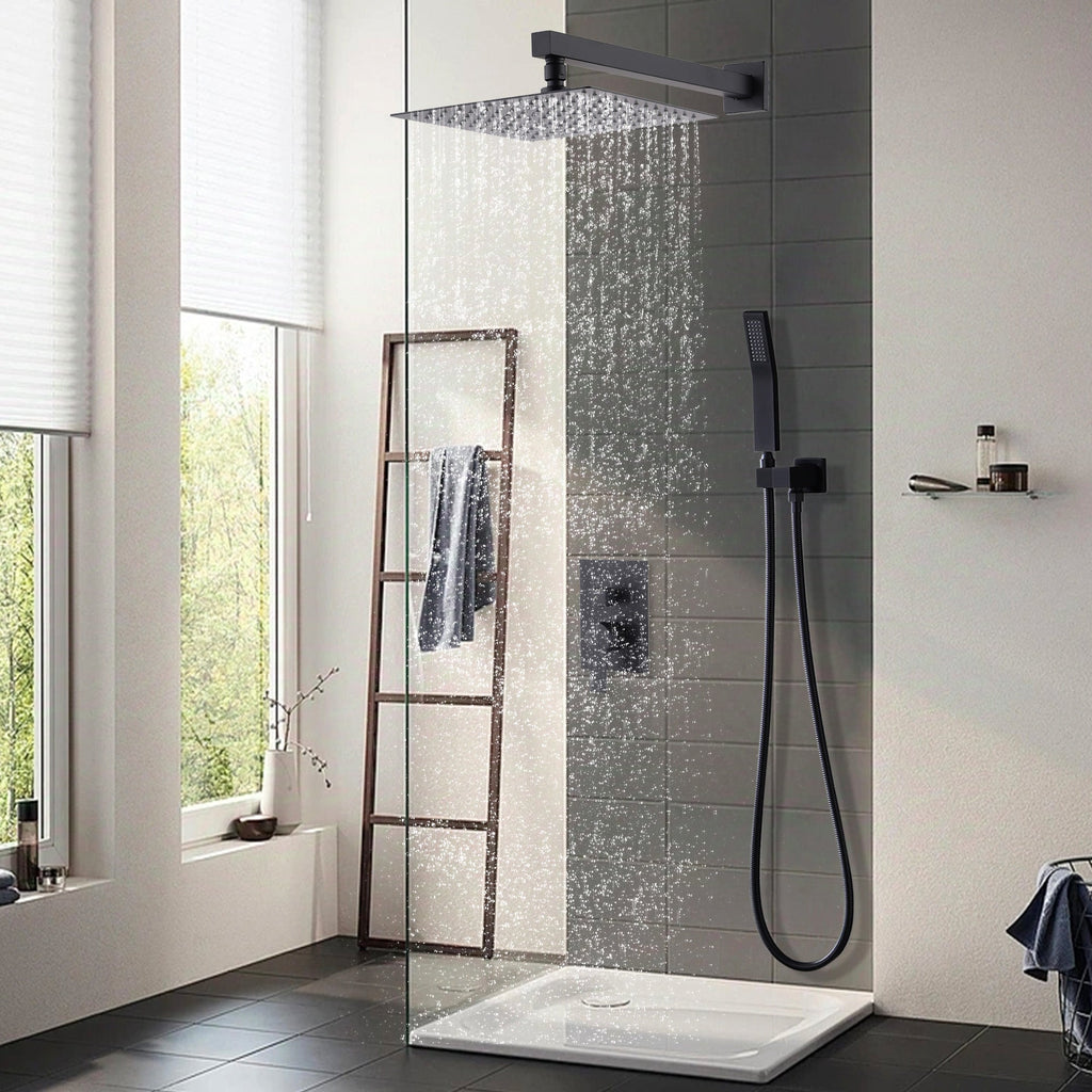 12 Inch Ceiling Mount Brushed Nickel Shower System