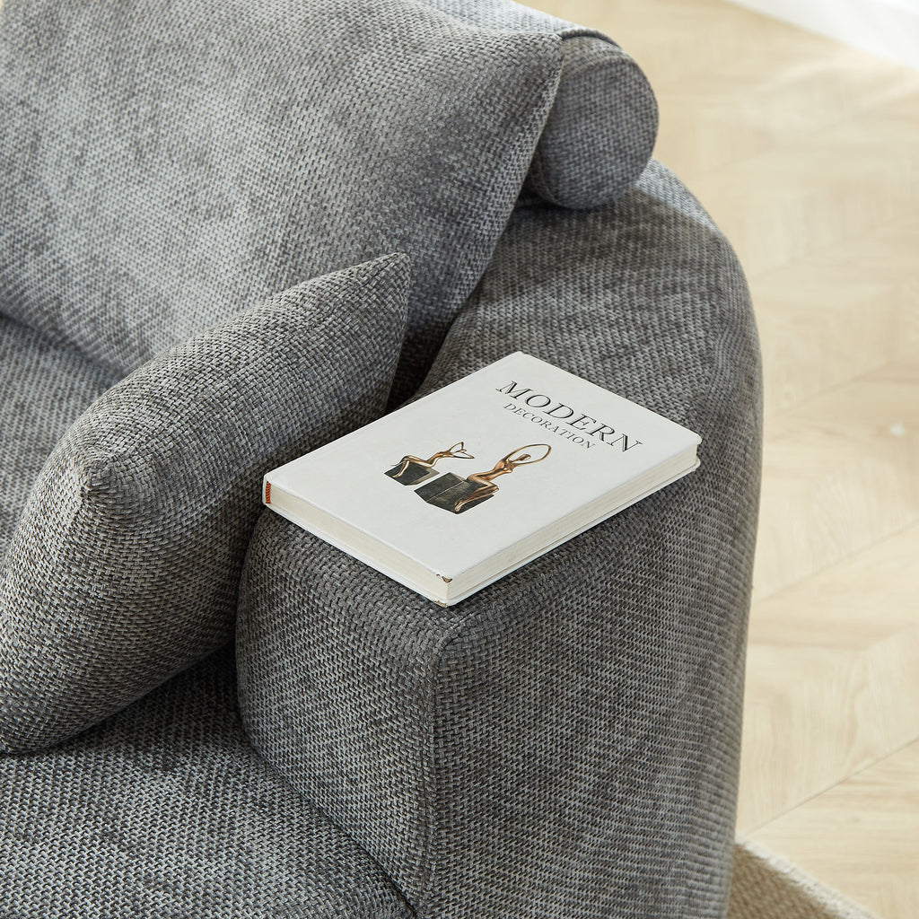 55''L Chenille Foam Single Swivel Chair