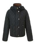 Womens Short, Detachable-hooded Padded Coat