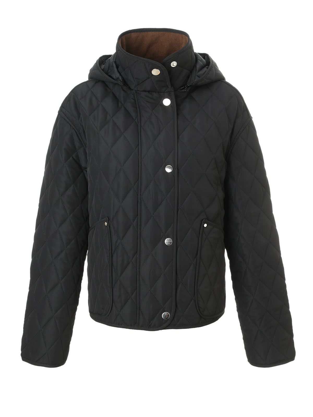 Womens Short, Detachable-hooded Padded Coat
