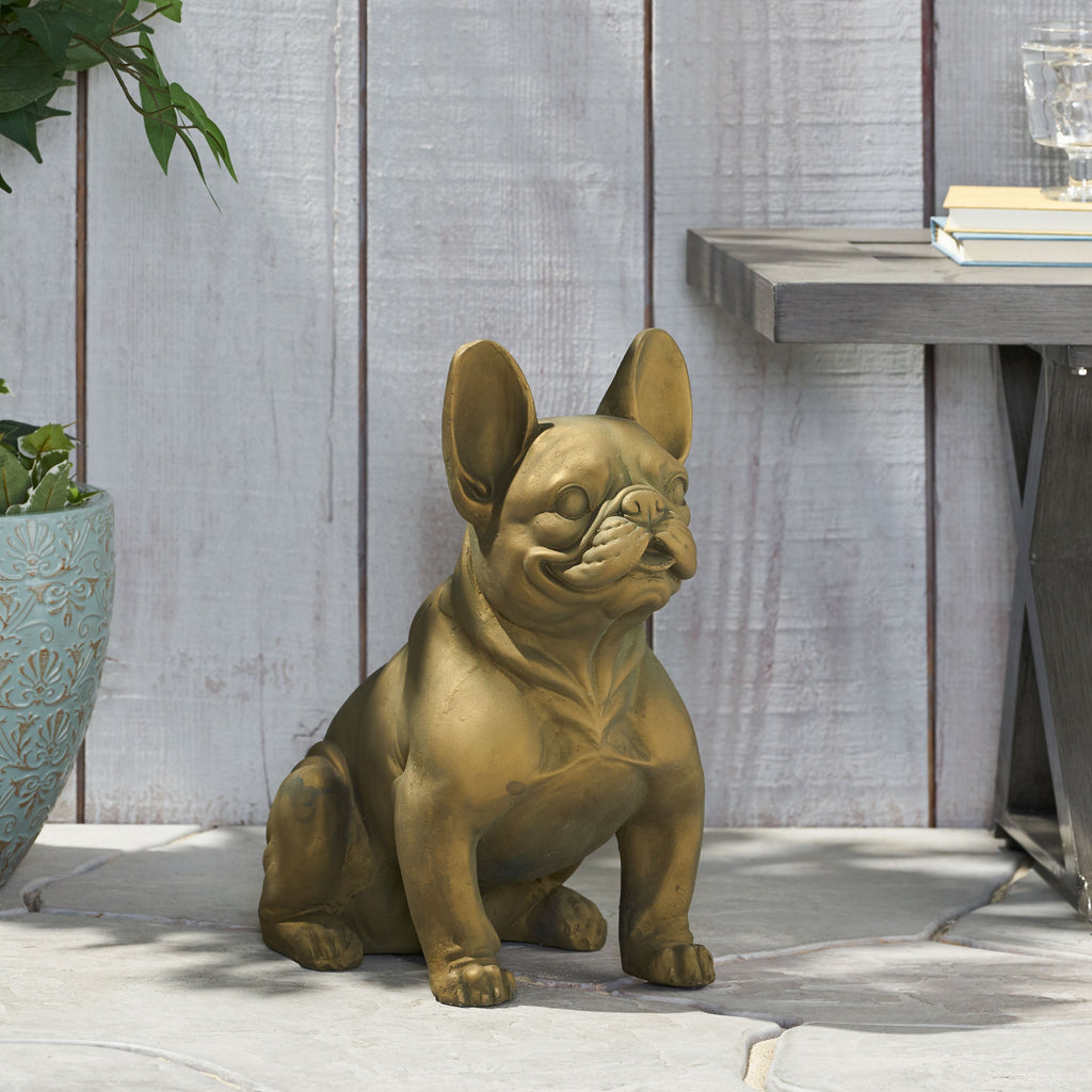 Dog Garden Sculpture - Outdoor French Bulldog Garden Statue