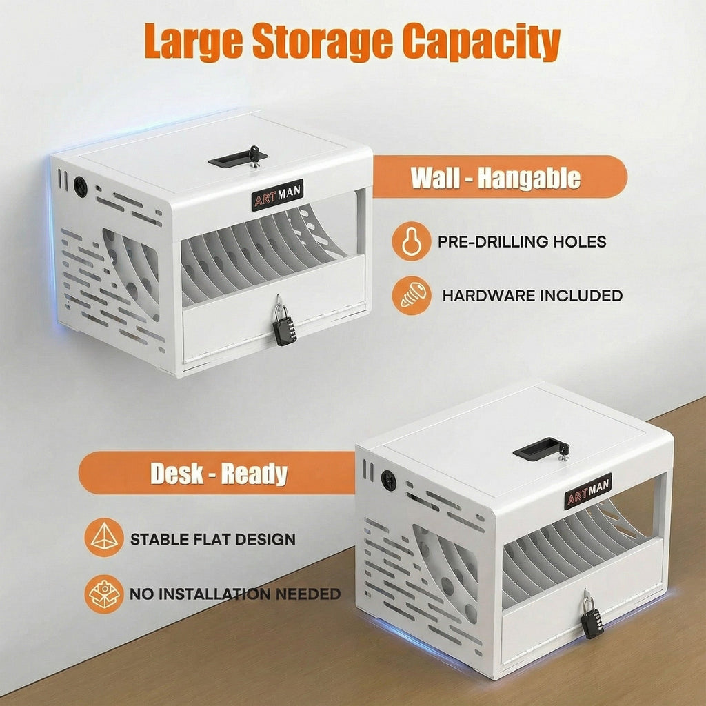 16-Device Charging Station for Laptops/Tablets