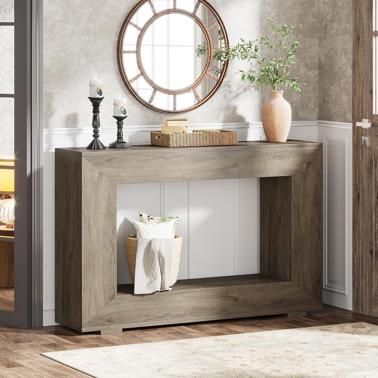 47” Farmhouse Console Table with Storage