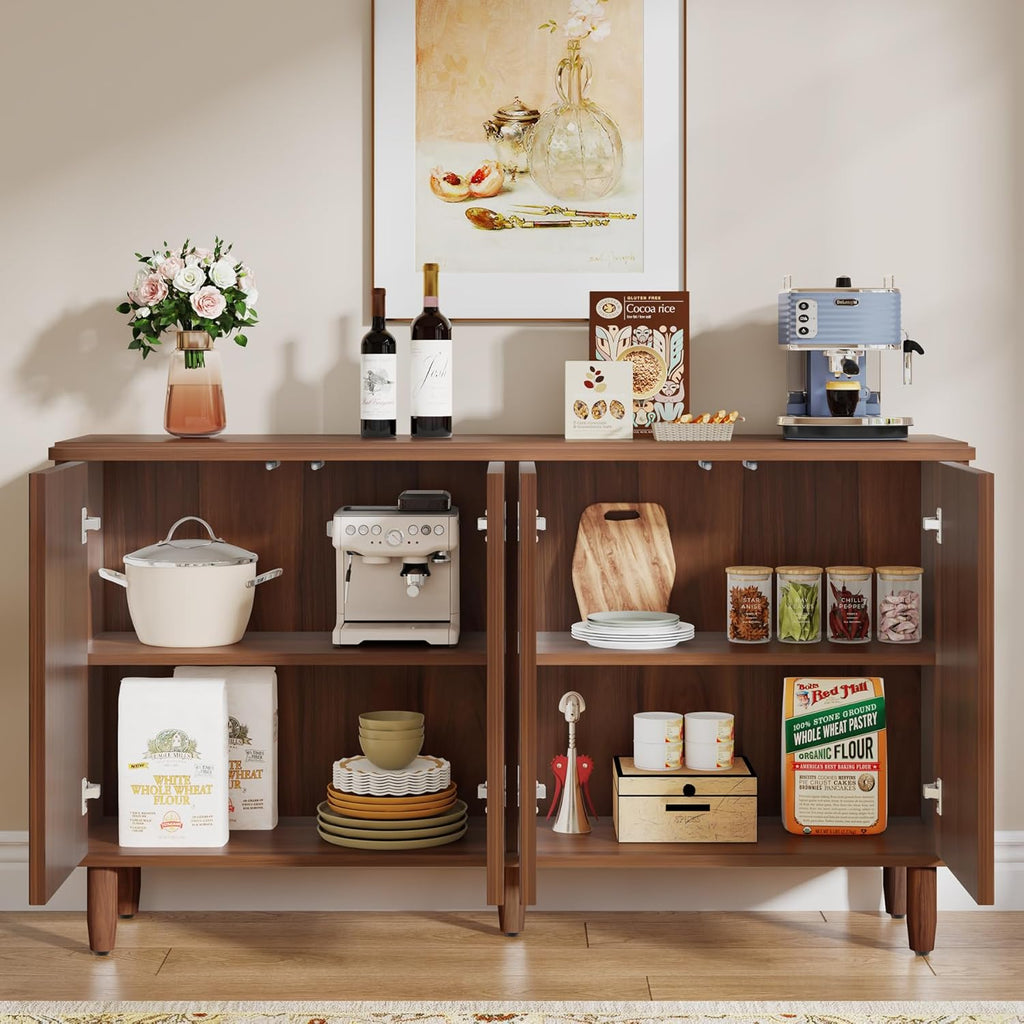 59.74" Modern Rustic Buffet Sideboard Cabinet