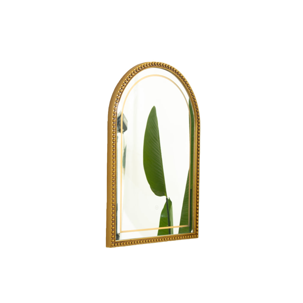 20'' Avri Mirror - Golden Beaded Arch-shaped Decorative Mirror