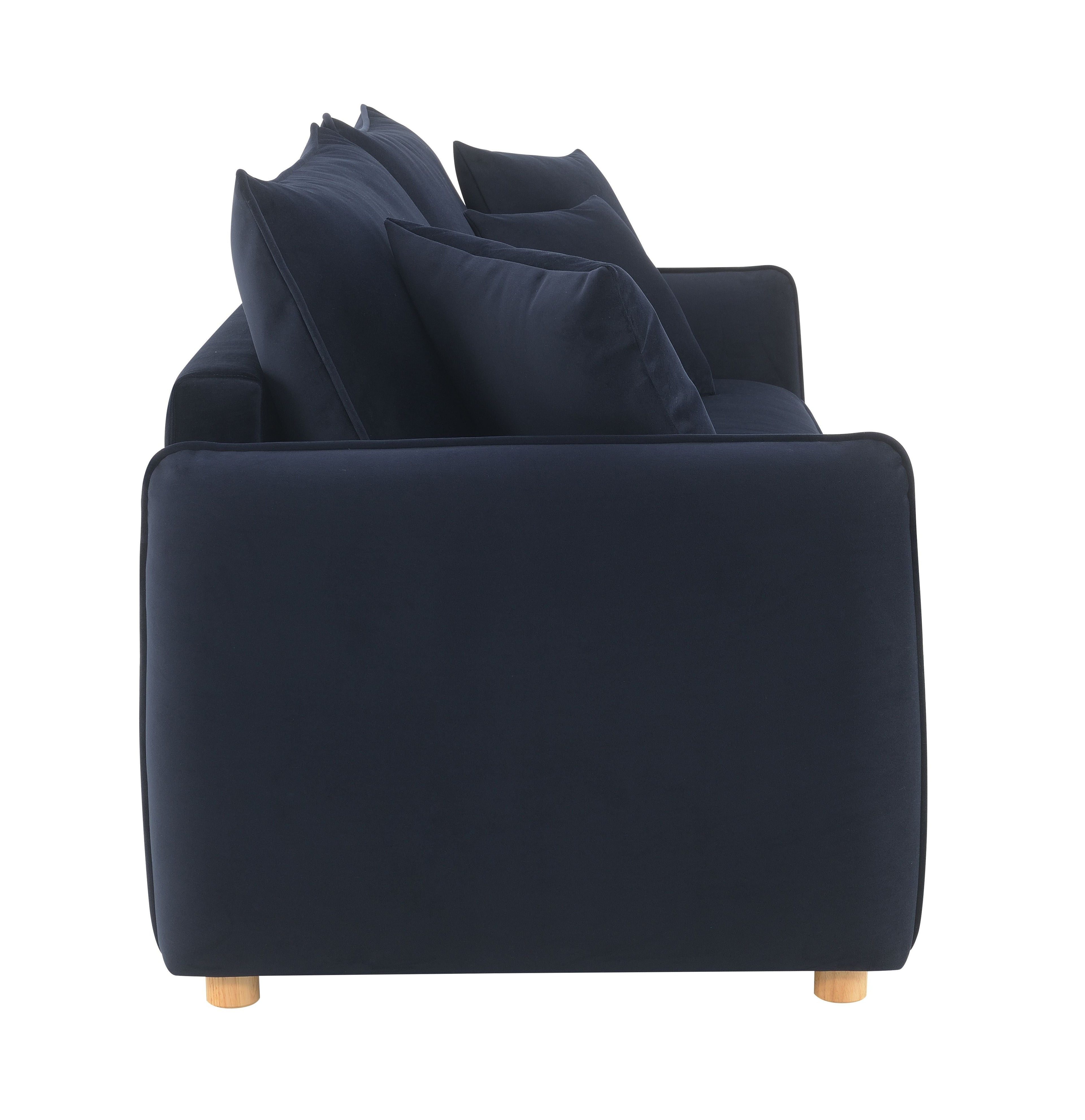 Irina Blue Velvet Sleeper Sectional Sofa