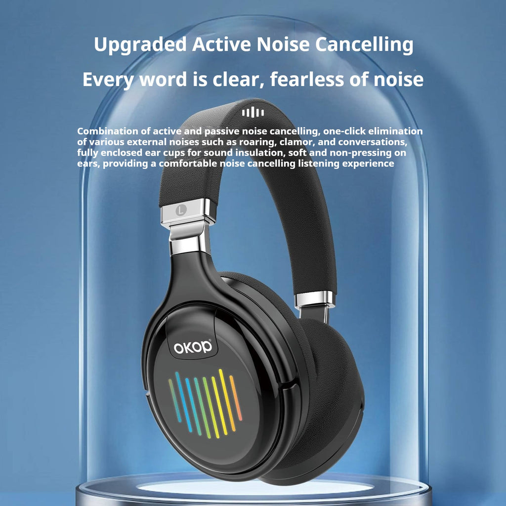 KP-H103 Best Selling In Stock Over Ear Bluetooth Headphones Foldable RGB Ambient Lighting Active Noise Cancellation Dynamic Drivers A Viral Hit