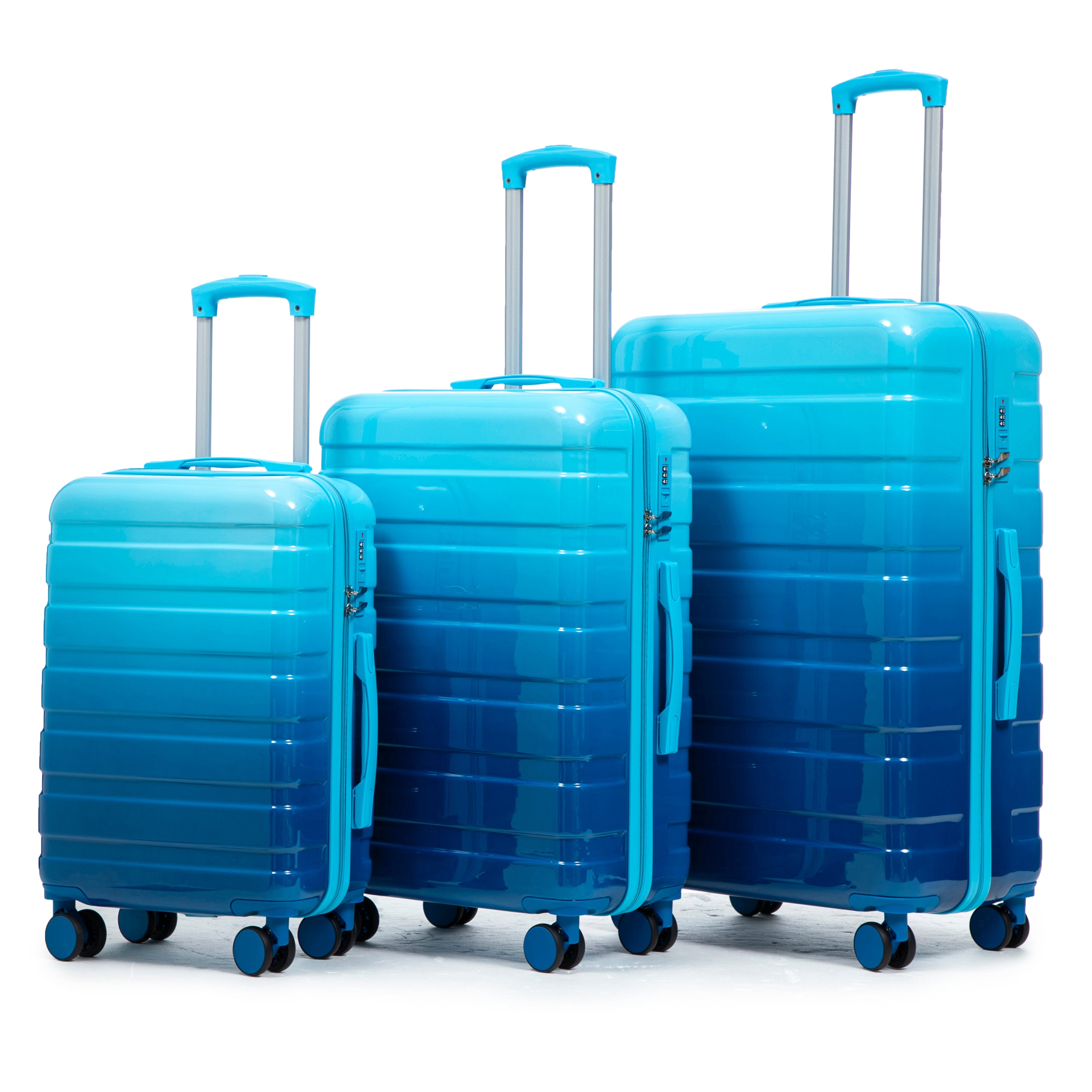 3-Piece Luggage Set - Gradient Color Spinner Wheels