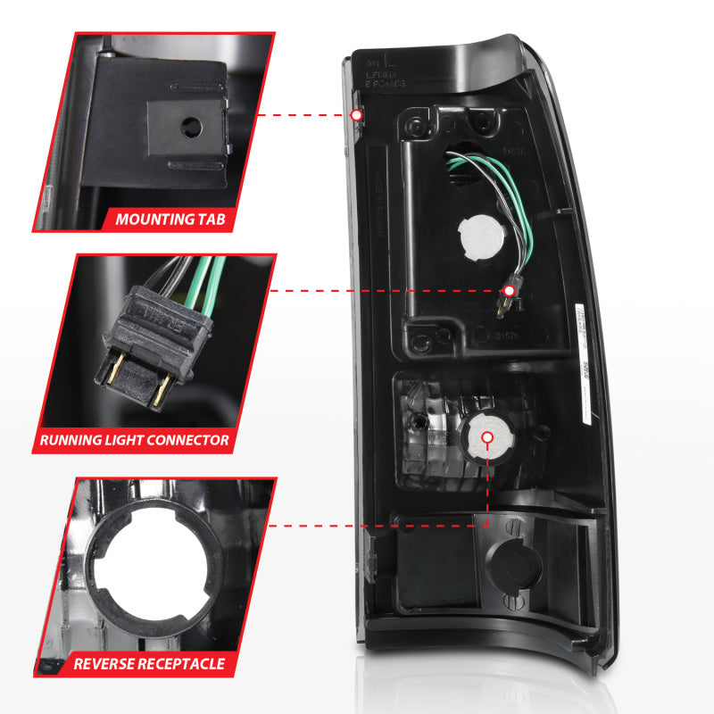 ANZO 2003-2006 Chevy Silverado 1500 LED Taillights Plank Style Black w/Smoke Lens 311328