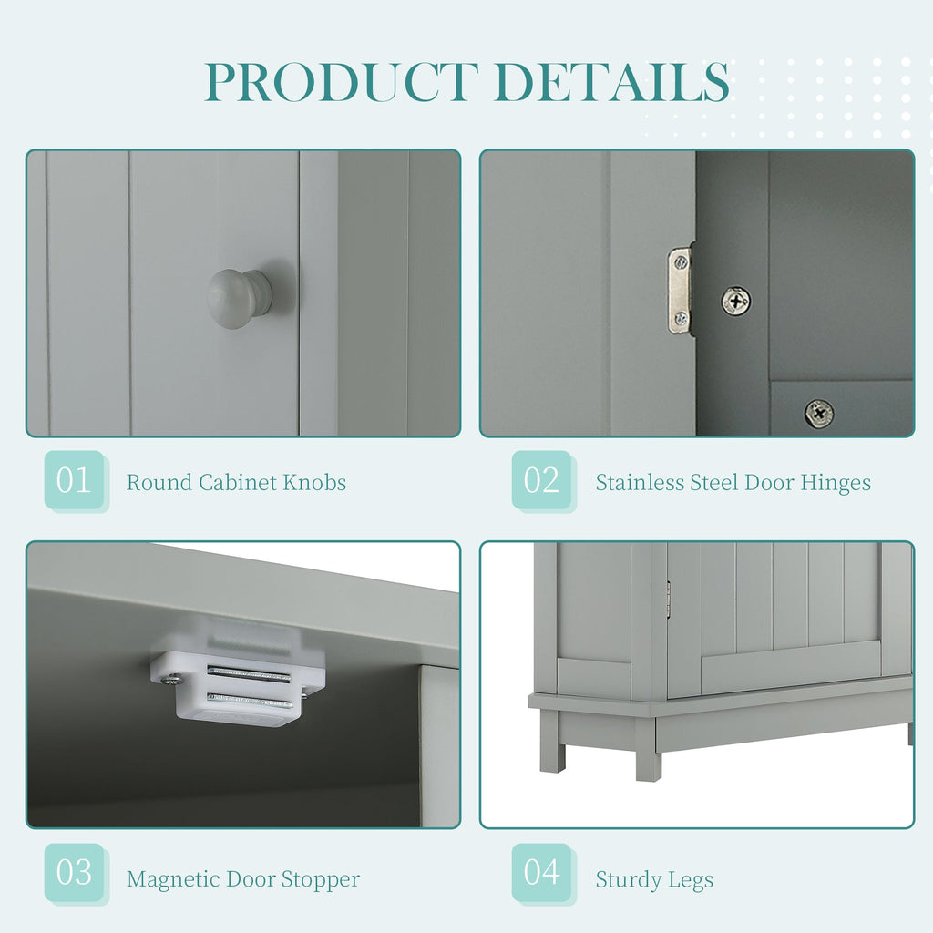 Grey Triangle Corner Bathroom Cabinet