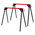 Folding Portable Work Horses - Heavy Duty Steel Saw Horses (2 Pack)