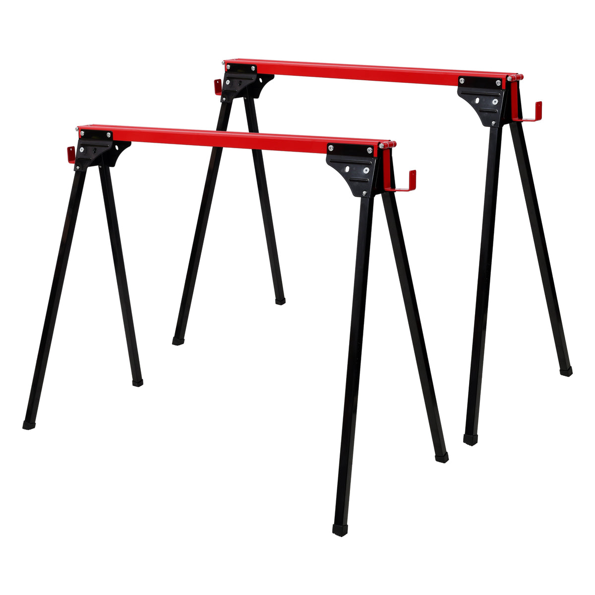 Folding Portable Work Horses - Heavy Duty Steel Saw Horses (2 Pack)