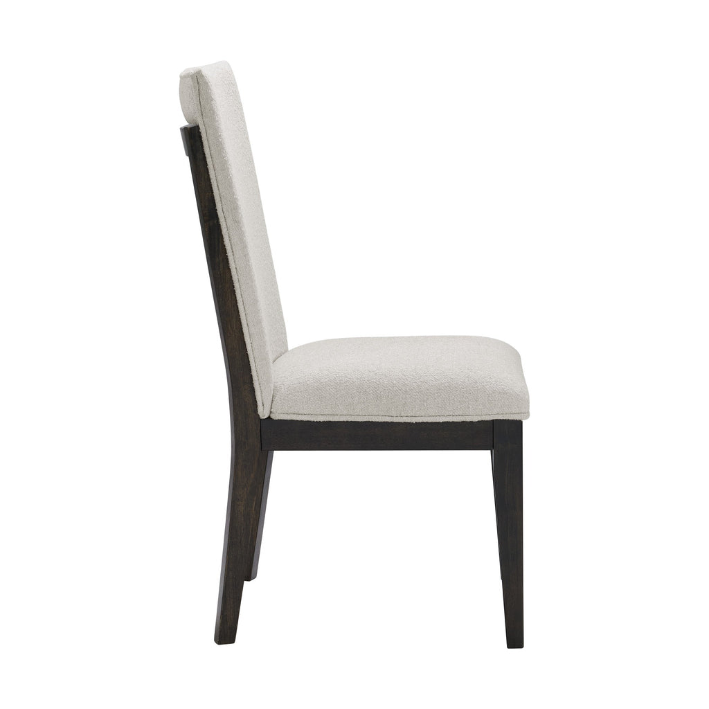 Brown Upholstered Dining Chairs, Set Of 2