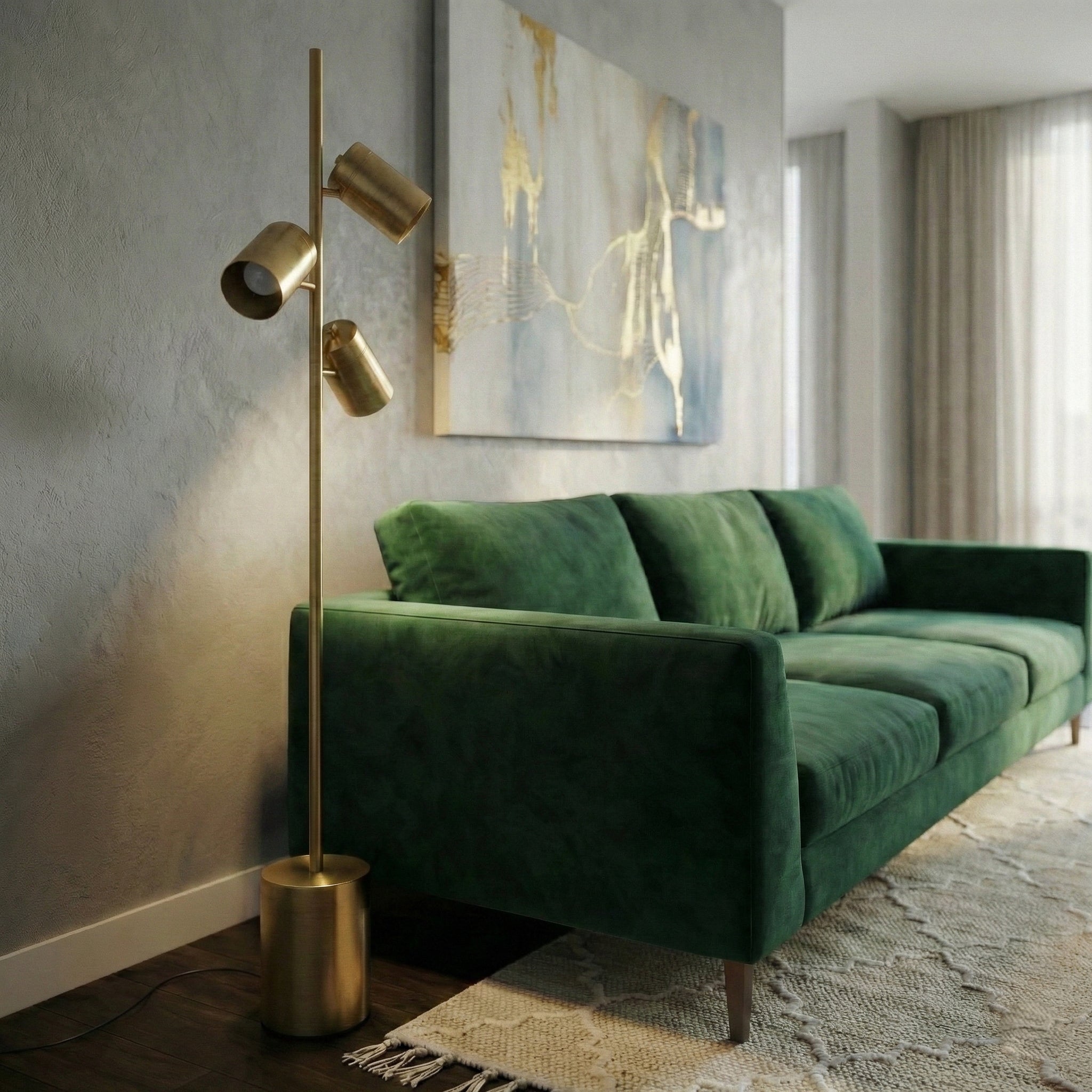 Harmony Brassed Gold Floor Lamp