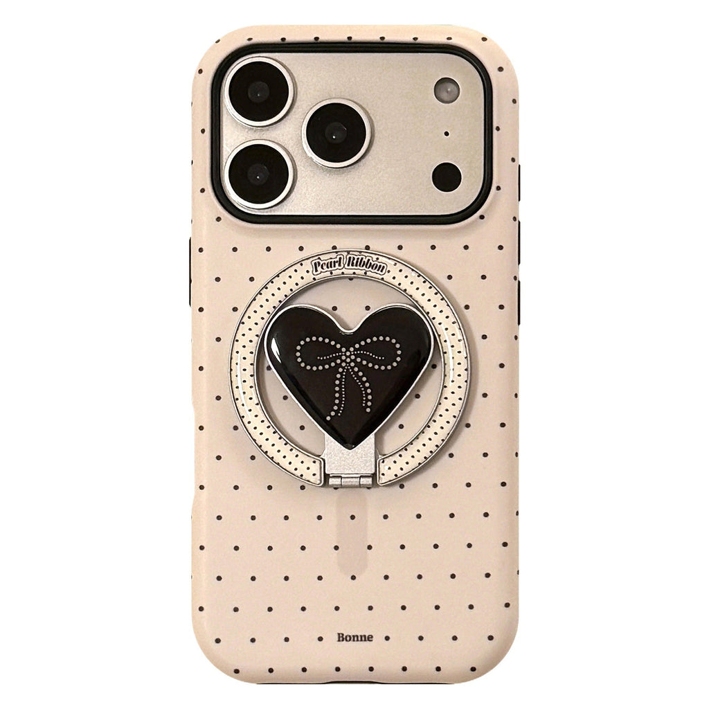 Pearl Bow Magnetic Holder Mobile Phone Case