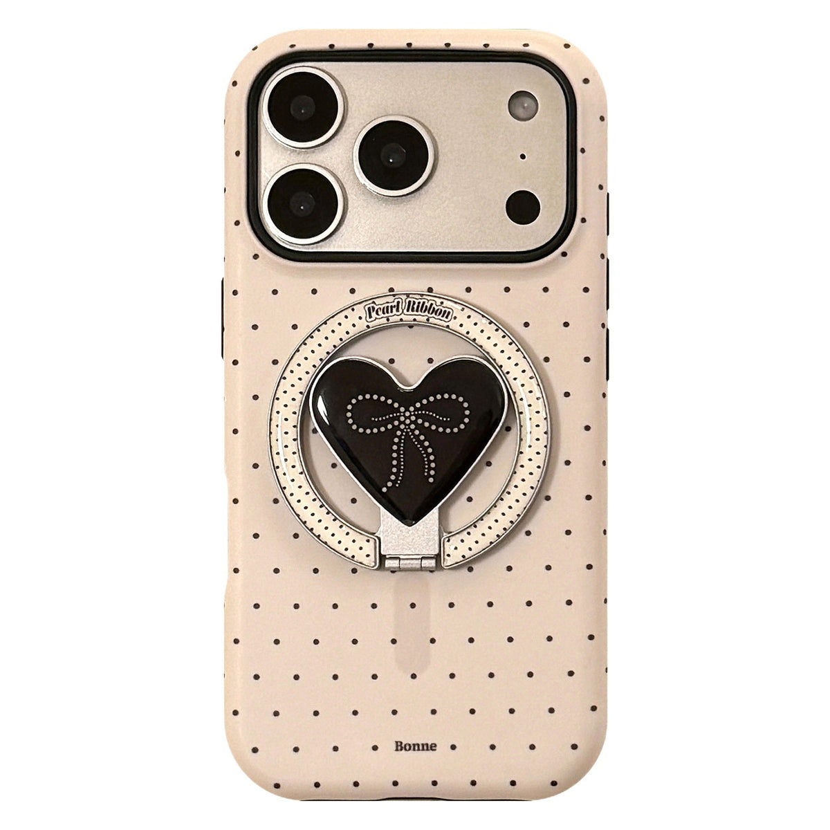 Pearl Bow Magnetic Holder Mobile Phone Case